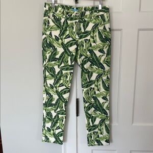 J. McLaughlin Green Leaf Print Pants
